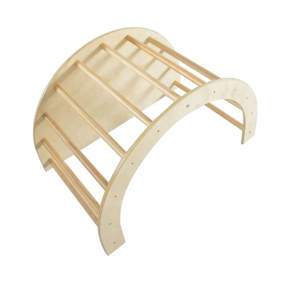 Chipolino Holz-Spieltisch, Schaukelspielzeug, Kletterleiter, Ruhezone, Wippe braun