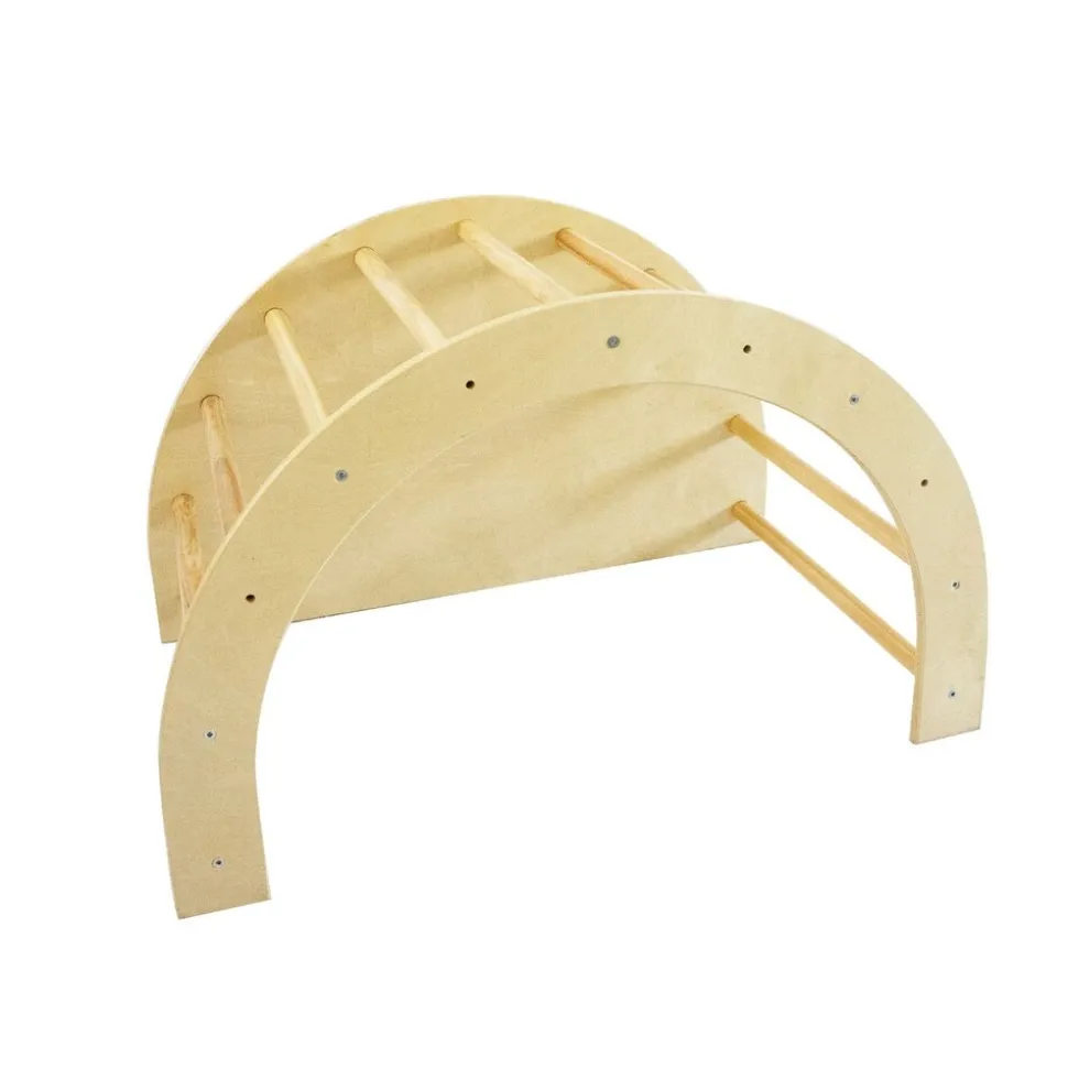 Chipolino Holz-Spieltisch, Schaukelspielzeug, Kletterleiter, Ruhezone, Wippe braun