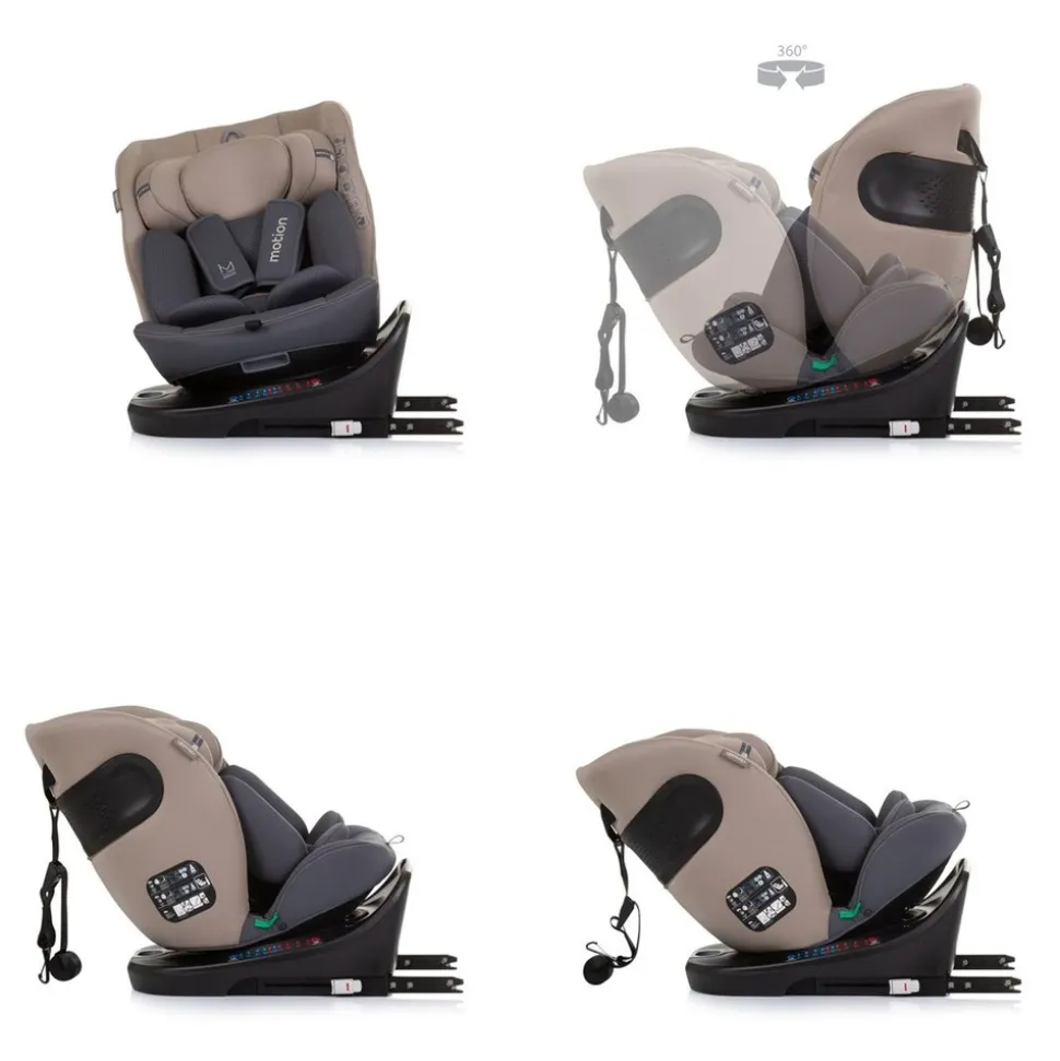 Chipolino i-Size Kindersitz Motion (40 - 150 cm) Isofix 360° drehbar verstellbar beige