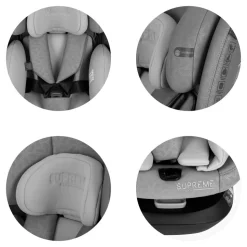 Chipolino i-Size Kindersitz Supreme (40-150 cm) verstellbar 360° drehbar Isofix grau