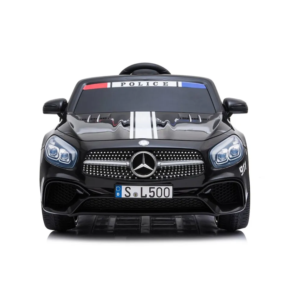 Chipolino Kinder Elektroauto Polizei Mercedes SL500 LED Bluetooth Fernbedienung schwarz