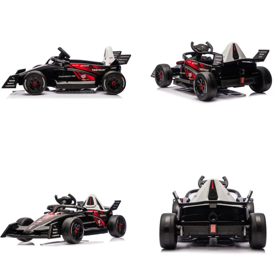 Chipolino Kinder Elektroauto Rennwagen Formel E Porsche Fernbedienung Hupe Musik schwarz