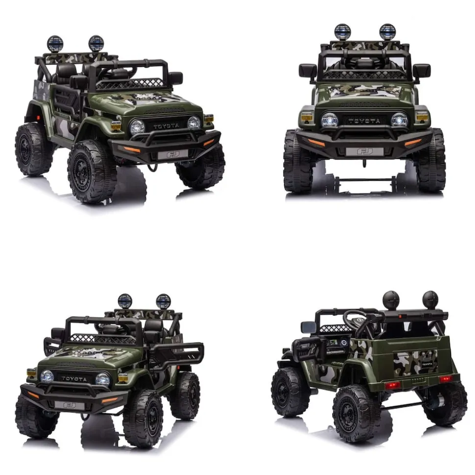 Chipolino Kinderelektroauto SUV Toyota FJ Cruiser EVA-Reifen Musik LED-Lichter grün
