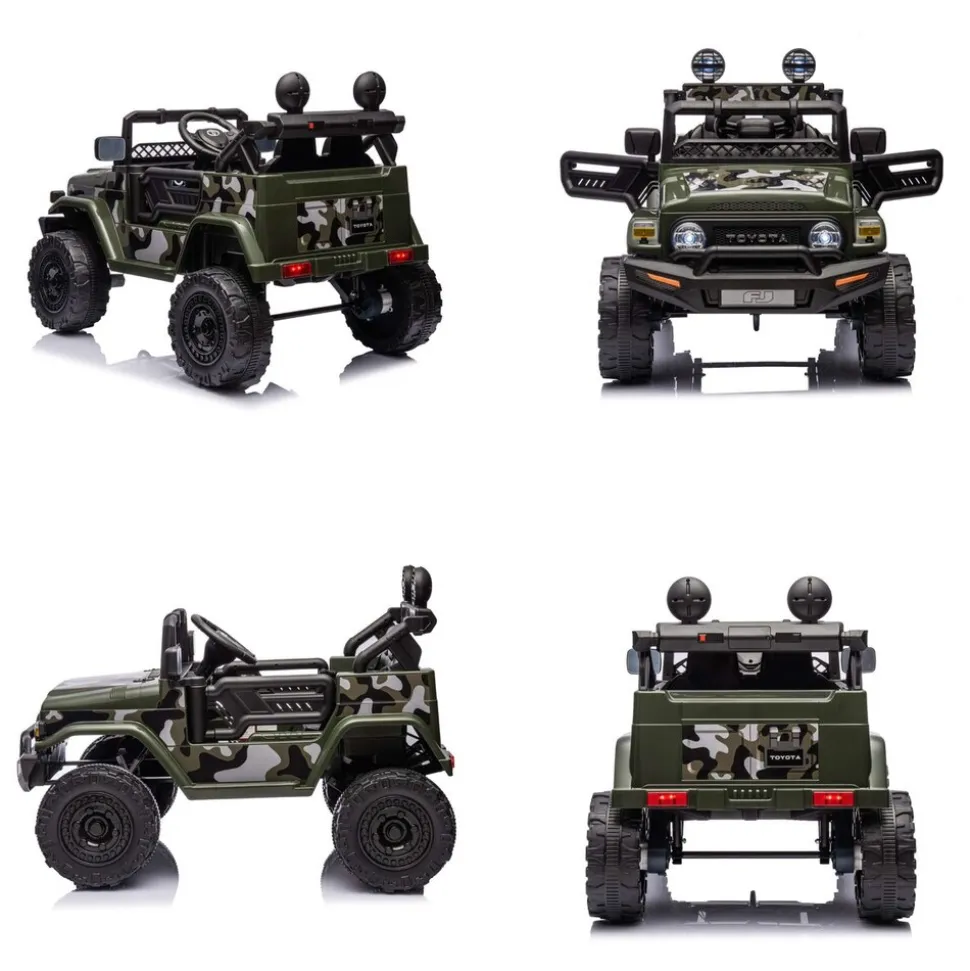 Chipolino Kinderelektroauto SUV Toyota FJ Cruiser EVA-Reifen Musik LED-Lichter grün
