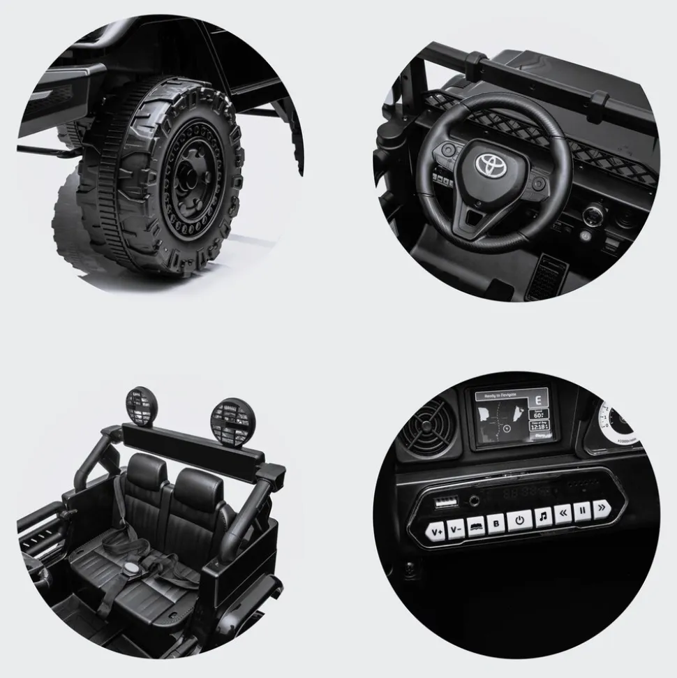 Chipolino Kinderelektroauto SUV Toyota FJ Cruiser EVA-Reifen Musik LED-Lichter grün
