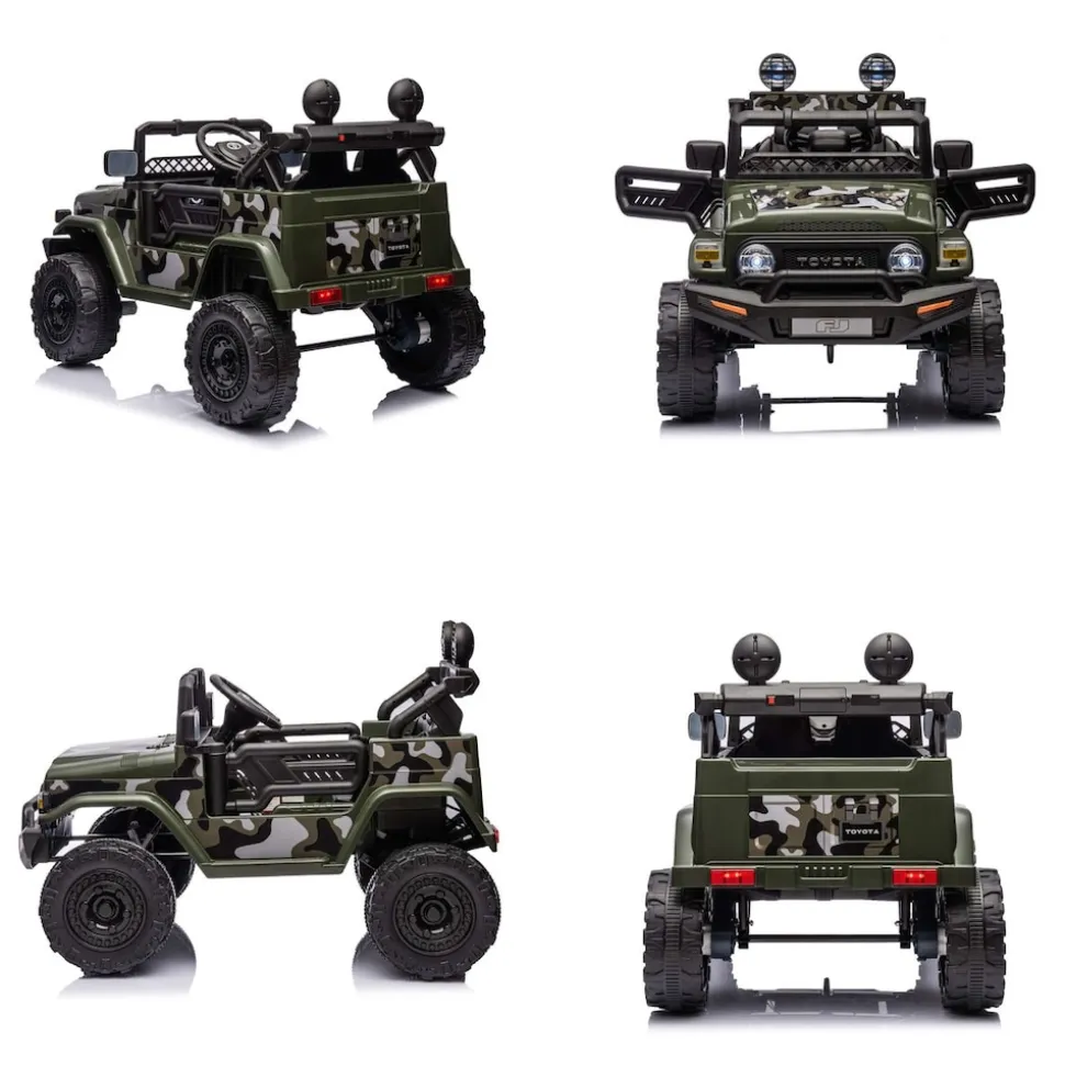 Chipolino Kinderelektroauto SUV Toyota FJ Cruiser EVA-Reifen Musik LED-Lichter grün