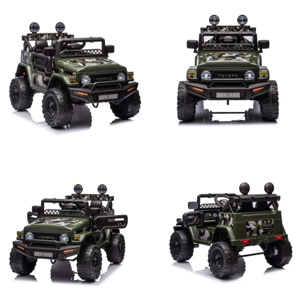 Chipolino Kinderelektroauto SUV Toyota FJ Cruiser EVA-Reifen Musik LED-Lichter grün
