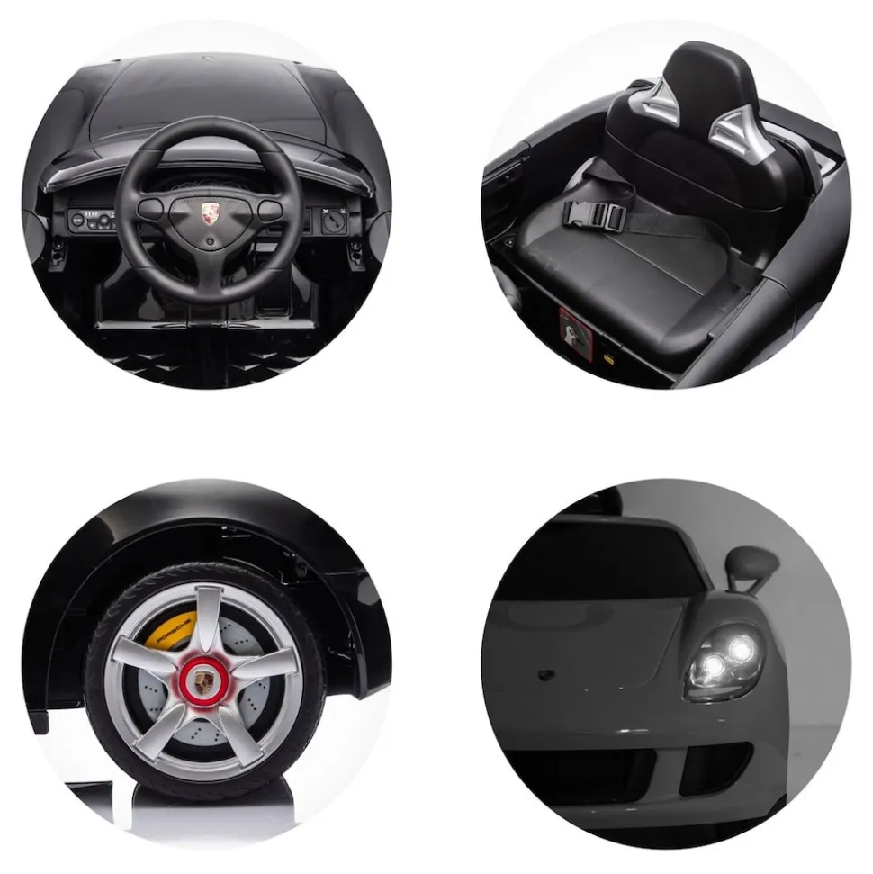 Chipolino Kinderelektroauto Porsche Carrera GT Fernbedienung Bluetooth 2 Motoren schwarz