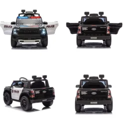 Chipolino Kinder Elektroauto Ford Police Bluetooth, Fernbedienung, Gurt, MP3 schwarz