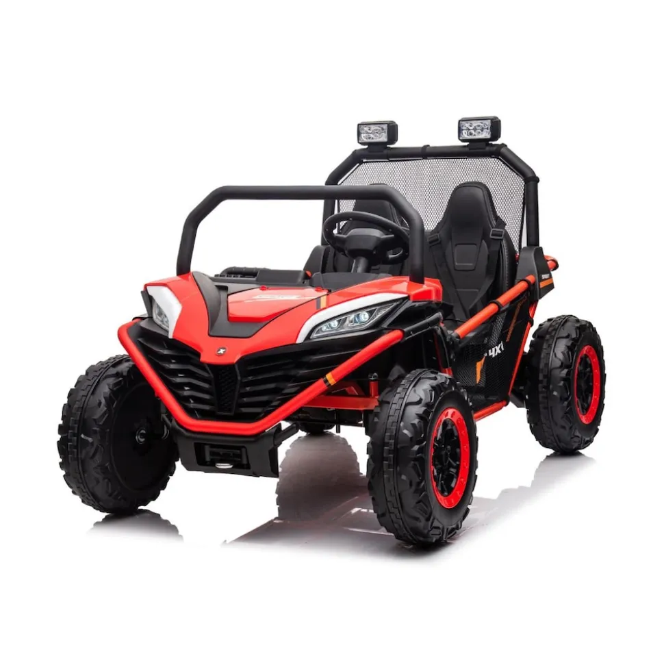 Chipolino Kinder Elektrofahrzeug Explorer Doppelsitzer Offroad LED Hupe MP3 USB rot