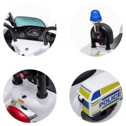 Chipolino Kinder Elektromotorrad Polizei 3 Räder Scheinwerfer Musikfunktion weiß blau