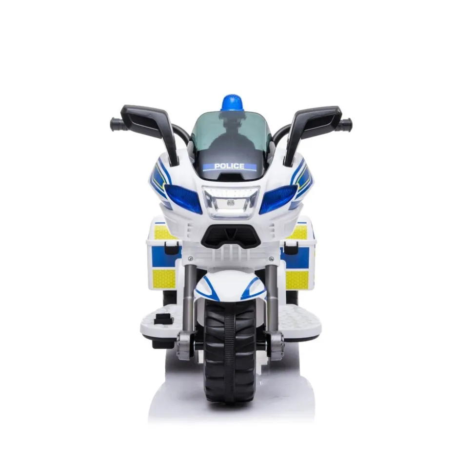 Chipolino Kinder Elektromotorrad Polizei 3 Räder Scheinwerfer Musikfunktion weiß blau
