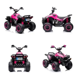 Chipolino Kinder Elektroquad ATV Speed Licht Musik 2 Motoren Fußpedal bis 35 kg rosa