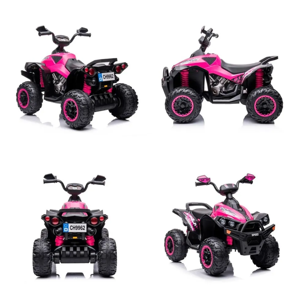 Chipolino Kinder Elektroquad ATV Speed Licht Musik 2 Motoren Fußpedal bis 35 kg rosa