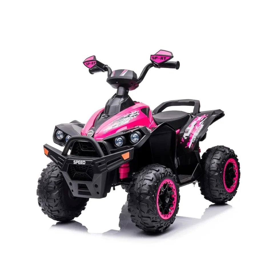 Chipolino Kinder Elektroquad ATV Speed Licht Musik 2 Motoren Fußpedal bis 35 kg rosa