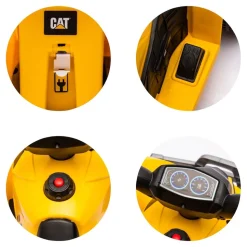Chipolino Kinder Elektro-Rutschauto CAT ATV, Gaspedal, Piepton am Lenkrad, 25 kg gelb