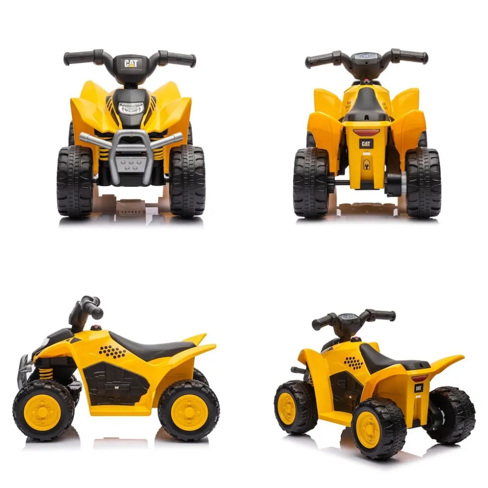 Chipolino Kinder Elektro-Rutschauto CAT ATV, Gaspedal, Piepton am Lenkrad, 25 kg gelb