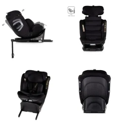 Chipolino Kindersitz Clima Air i-Size (40-150 cm) Isofix Lüftungs-Heizfunktion schwarz