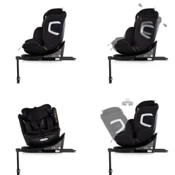 Chipolino Kindersitz Clima Air i-Size (40-150 cm) Isofix Lüftungs-Heizfunktion schwarz