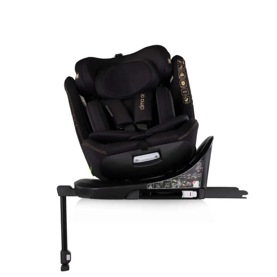 Chipolino Kindersitz Clima Air i-Size (40-150 cm) Isofix Lüftungs-Heizfunktion schwarz