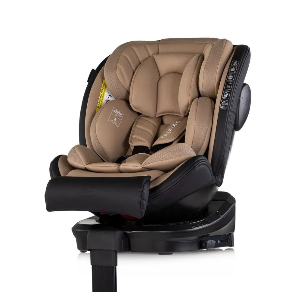 Chipolino Kindersitz Hypnotic Plus i-Size (40-150cm) Stützfuß Isofix Kopfstütze beige