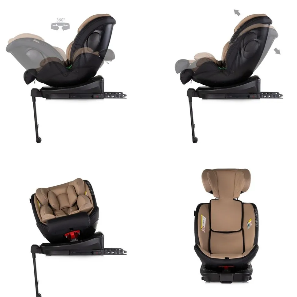 Chipolino Kindersitz Hypnotic Plus i-Size (40-150cm) Stützfuß Isofix Kopfstütze beige