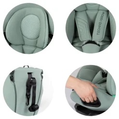 Chipolino Kindersitz Techno iGROW i-Size (40-150cm) Isofix Top Tether Kopfstütze grün