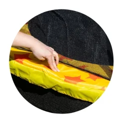 Chipolino Kindertrampolin Funny 140 cm Gummibänder Federabdeckung Reißverschluss gelb