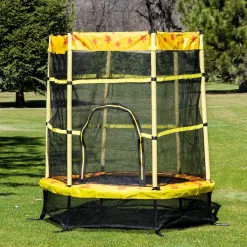 Chipolino Kindertrampolin Funny 140 cm Gummibänder Federabdeckung Reißverschluss gelb