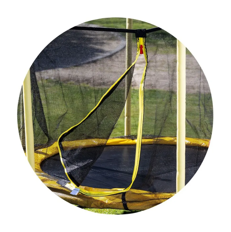 Chipolino Kindertrampolin Sporty 140 cm Basketballkorb Leiter Federabdeckung gelb