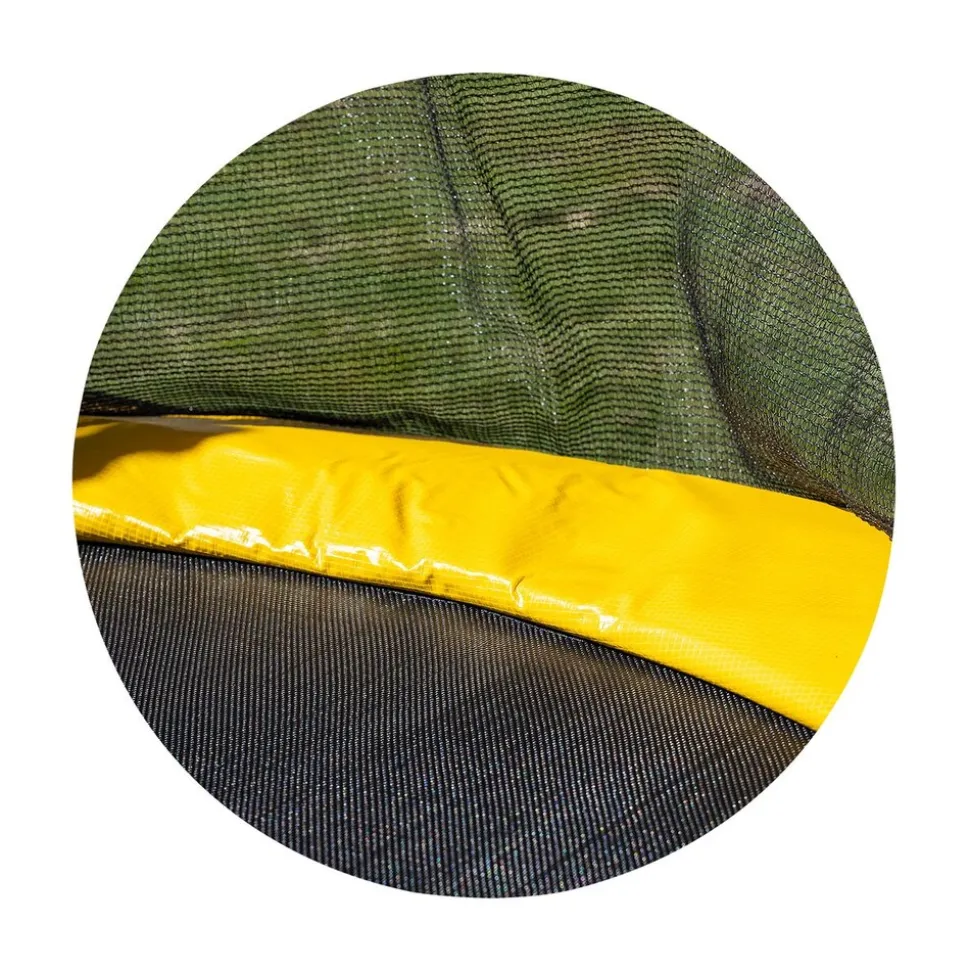 Chipolino Kindertrampolin Sporty 140 cm Basketballkorb Leiter Federabdeckung gelb