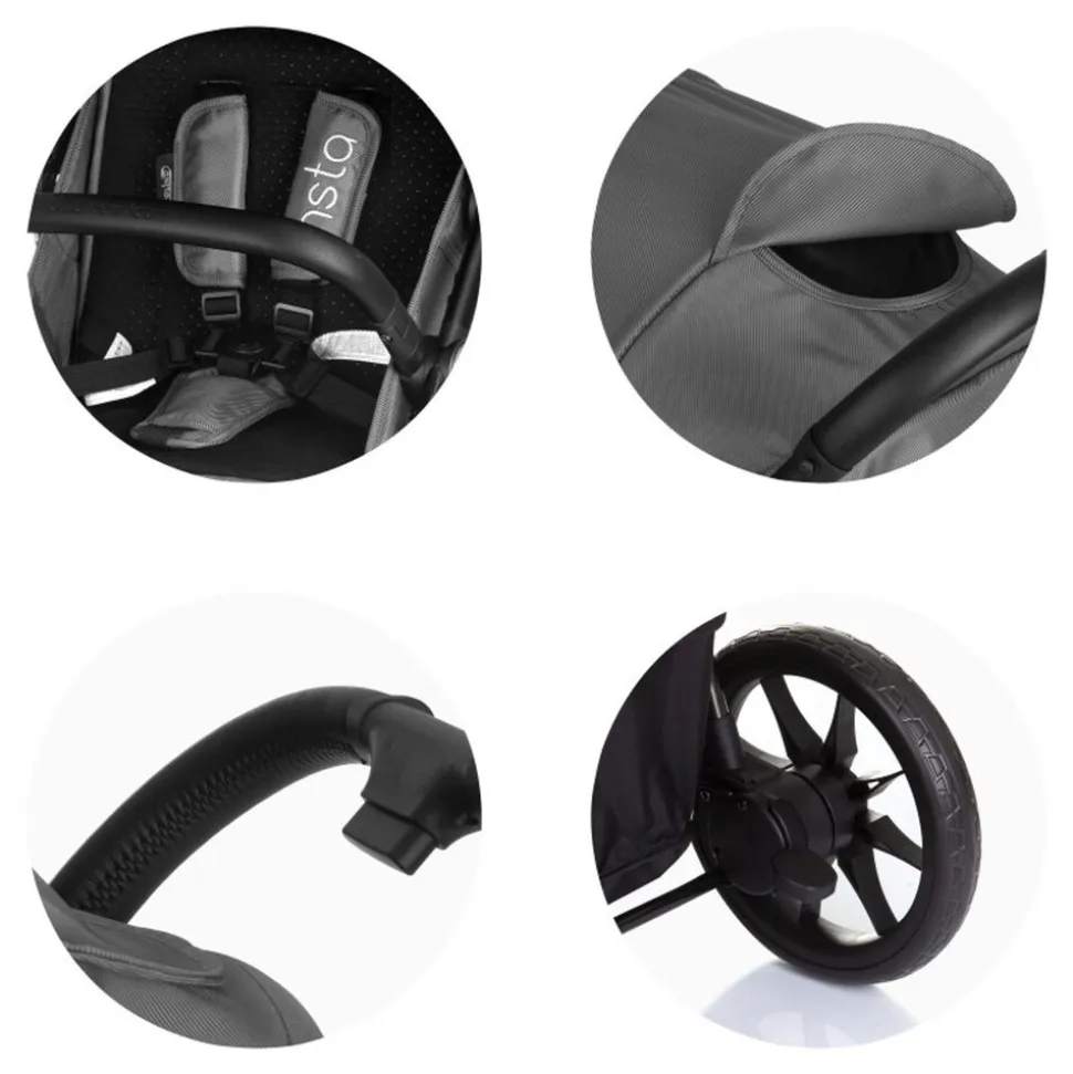 Chipolino Kinderwagen Buggy Insta, Fußabdeckung, Federung, Korb, Gurt, klappbar rosa