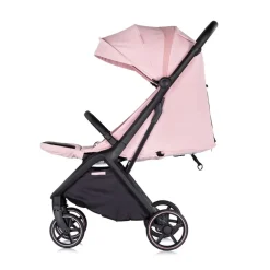 Chipolino Kinderwagen Diamond klappbar, Korb, PU-Rollen, Sonnendach, Beinstütze rosa
