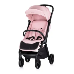 Chipolino Kinderwagen Diamond klappbar, Korb, PU-Rollen, Sonnendach, Beinstütze rosa