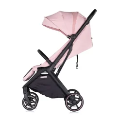 Chipolino Kinderwagen Diamond klappbar, Korb, PU-Rollen, Sonnendach, Beinstütze rosa