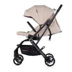Chipolino Kinderwagen Go Twist Sitz drehbar PU-Reifen klappbar Federung Korb beige