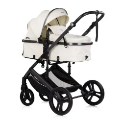 Chipolino Kinderwagen 3 in 1 Amore Babyschale Adapter Wickeltasche Fußabdeckung beige-schwarz
