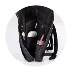 Chipolino Kinderwagen-Rucksack Wickelauflage Thermotasche Reißverschluss Griff schwarz