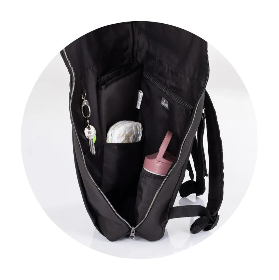 Chipolino Kinderwagen-Rucksack Wickelauflage Thermotasche Reißverschluss Griff schwarz