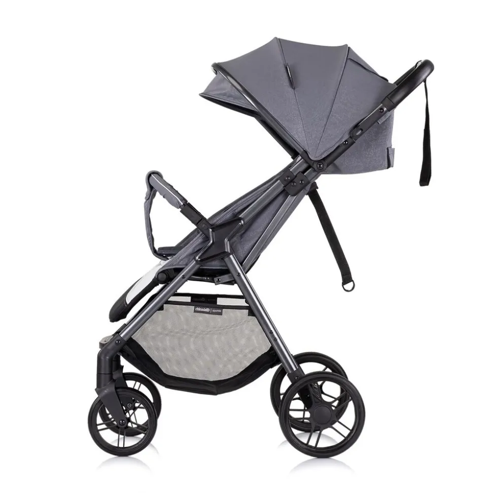 Chipolino Kinderwagen Sparkle, Buggy, faltbar, Gurt am Griff, verstellbar grau