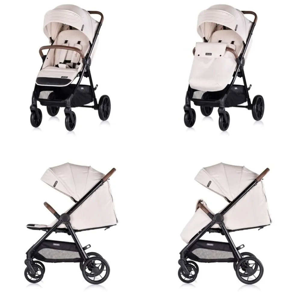Chipolino Kinderwagen Ultera Buggy klappbar Korb Federung Hinterradbremse Gurt hellbraun