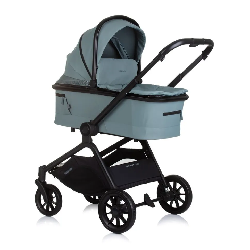 Chipolino Kombikinderwagen Magnum 3 in 1 Babywanne Sportsitz i-Size Babyschale grün