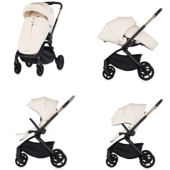 Chipolino Kombikinderwagen Winner 2 in 1 Babywanne klappbar Fußabdeckung Korb beige