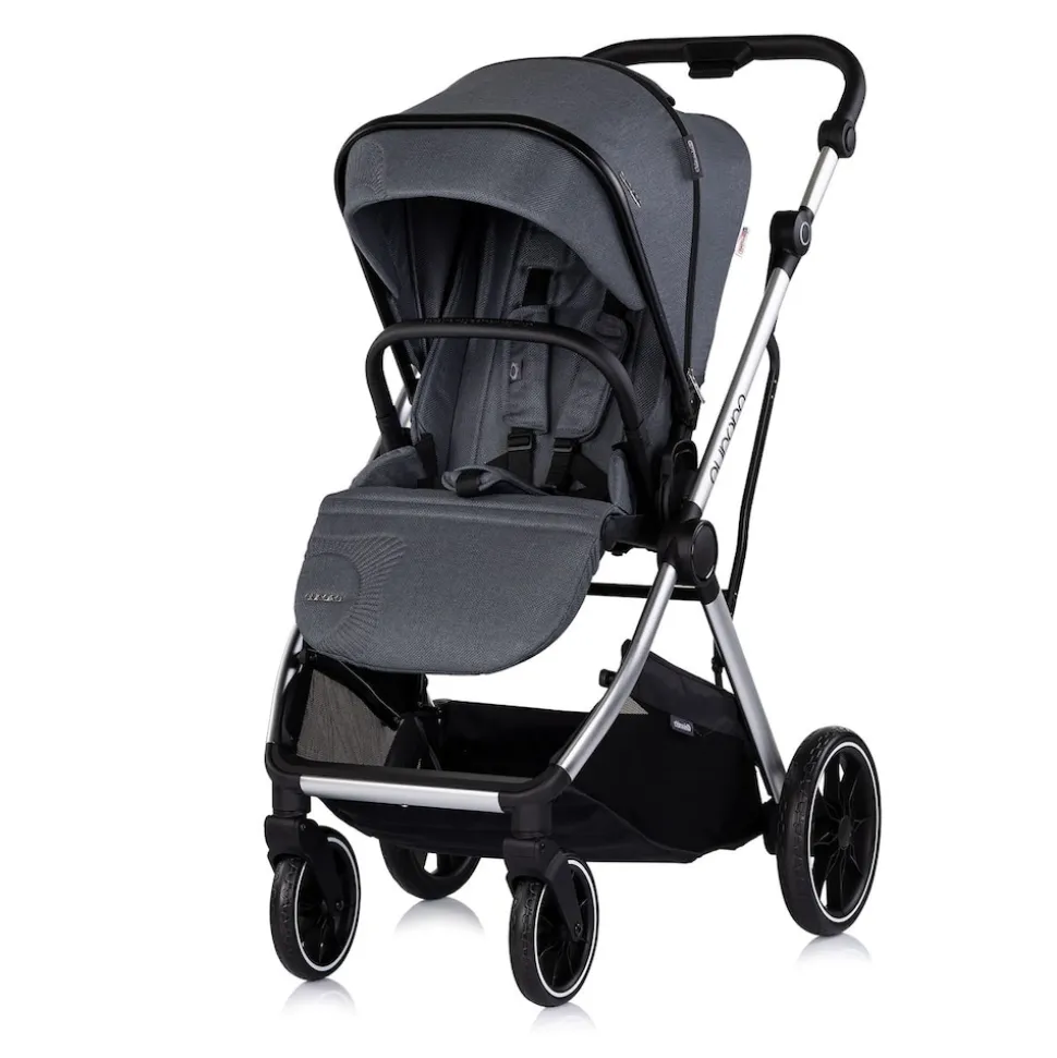 Chipolino Kombikinderwagen Aurora 3 in 1 Babyschale Babywanne Sportsitz Tasche dunkelgrau