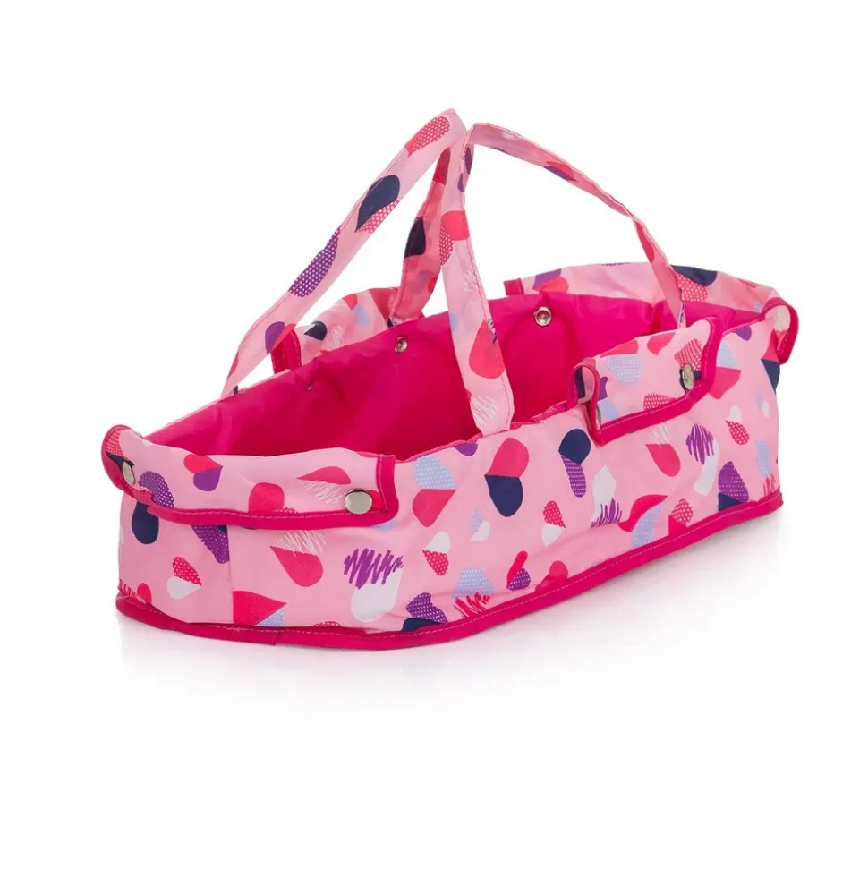 Chipolino Puppenwagen Dora Tasche, klappbar, Softtragetasche, Korb, Sonnendach pink