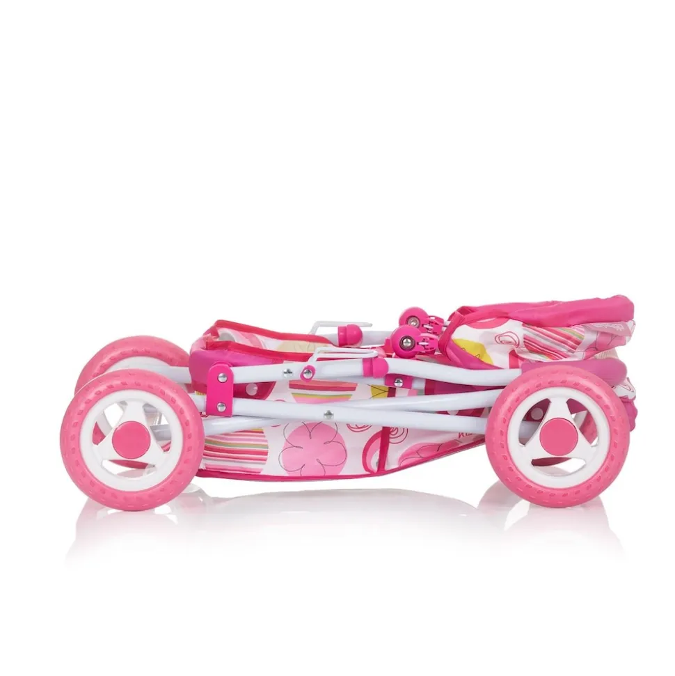 Chipolino Puppenwagen Emily Tasche, Sonnendach verstellbar, zusammenklappbar rosa pink