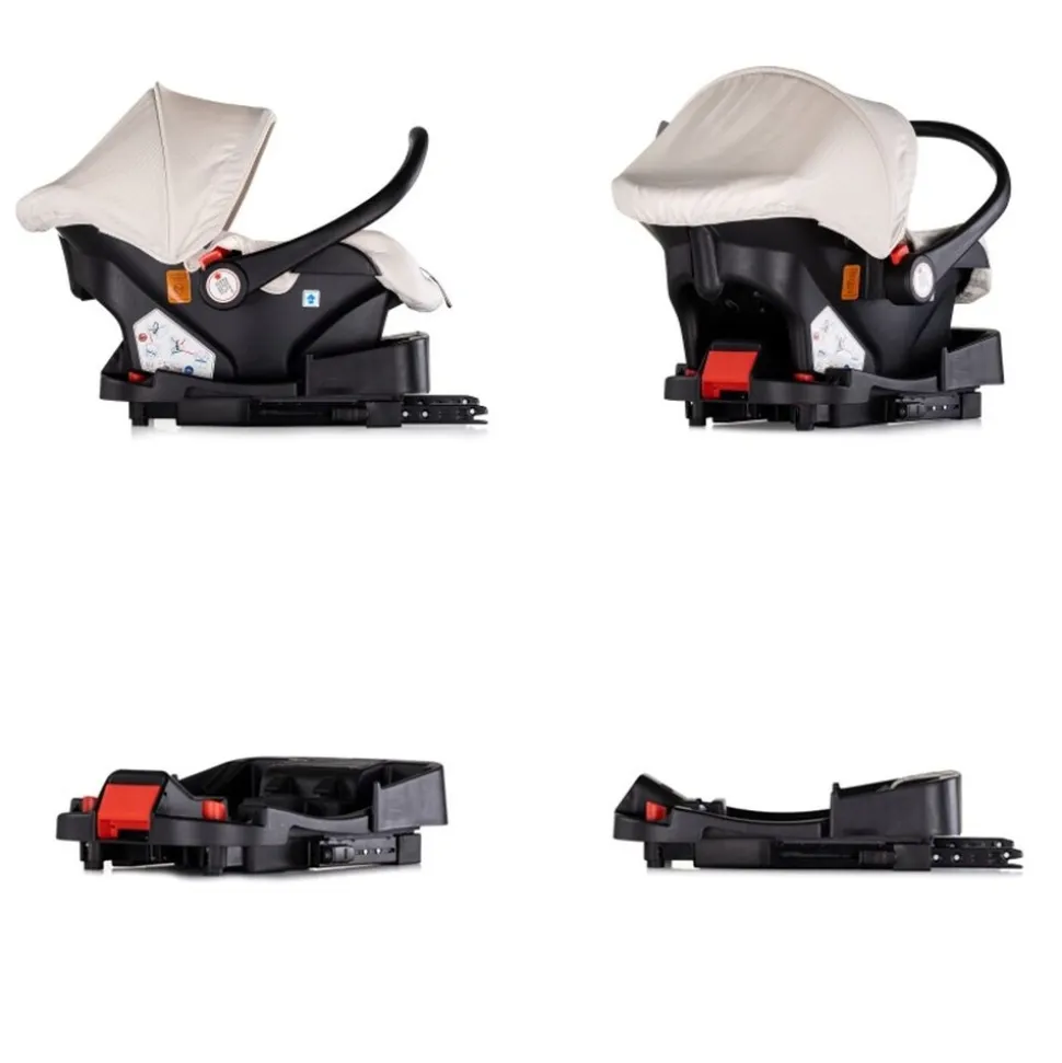 Chipolino Set Babyschale Isofix-Basisstation Aura i-Size (40 - 85cm) verstellbar creme