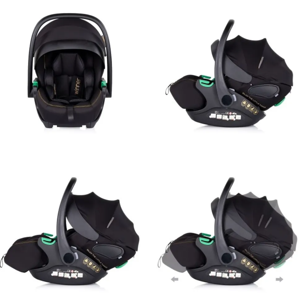 Chipolino Set Babyschale Isofix-Station Winner i-Size (40-87cm) Gruppe 0+ schwarz