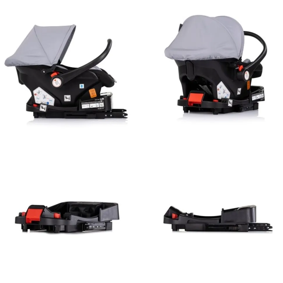 Chipolino Set Babyschale Isofix-Basisstation Amore i-Size Gruppe 0+ (0 - 13 kg) hellgrau