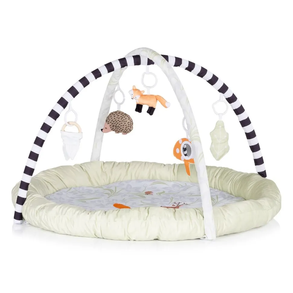 Chipolino Spielbogen, Krabbeldecke Wald, 5 abnehmbare Hängespielzeuge, ab Geburt beige